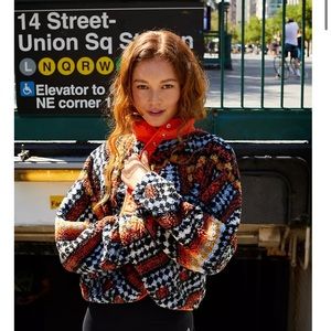 FREE PEOPLE- Hit the Slopes printed Fleece Jacket- Alpine Combo